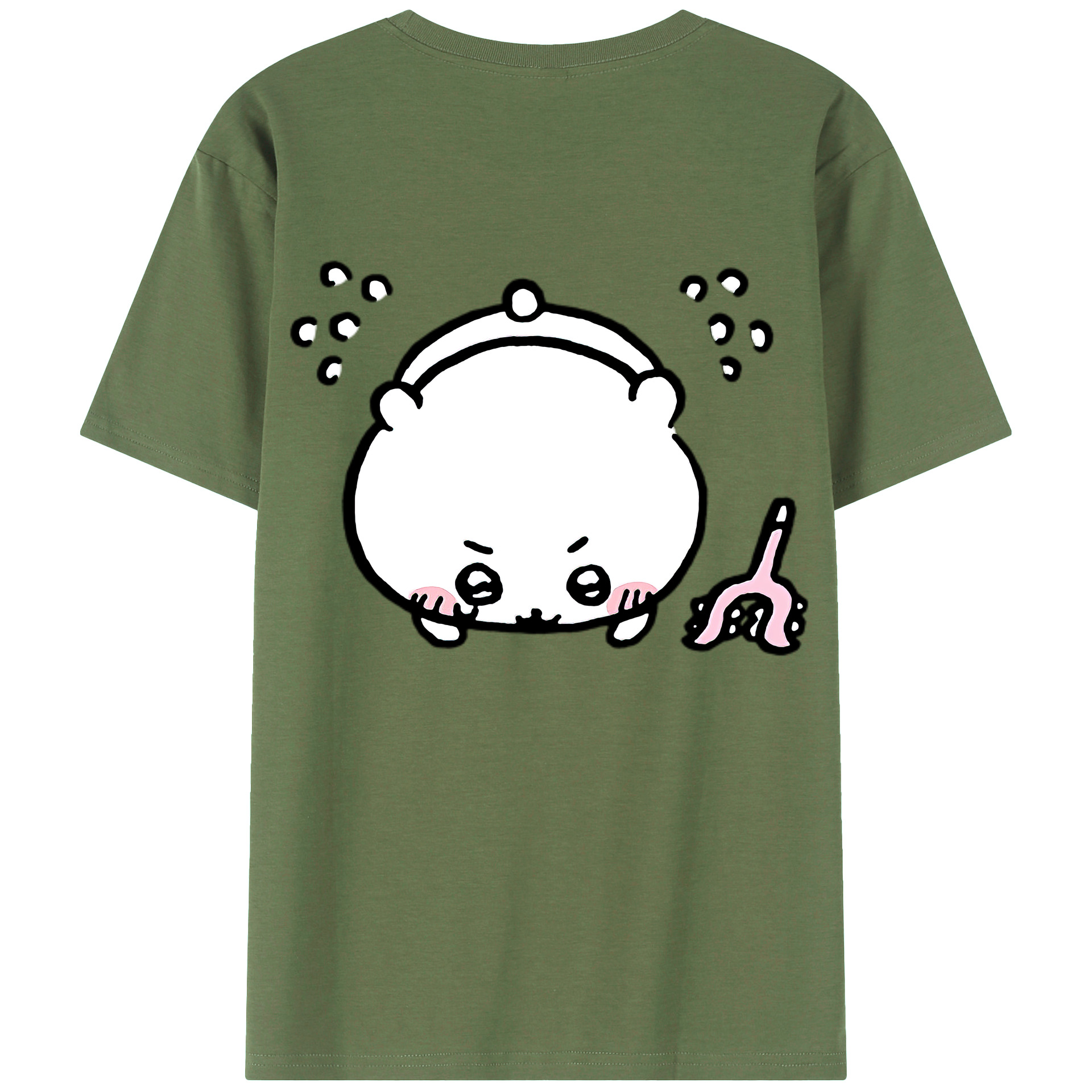 （画像用） ちいかわ ちいかわ Chii-kawa chiikawa 綿100％ メンズ半袖Tシャツ（バックプリント） 通気性